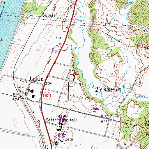 Topographic Map of West Virginia Division of Forestry Mason County Field Office, WV