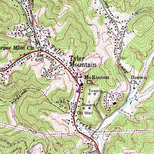 Topographic Map of West Virginia Division of Forestry Kanawha County Field Office, WV