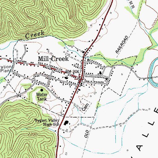 Topographic Map of Huttonsville - Mill Creek Volunteer Fire Department Station 2, WV