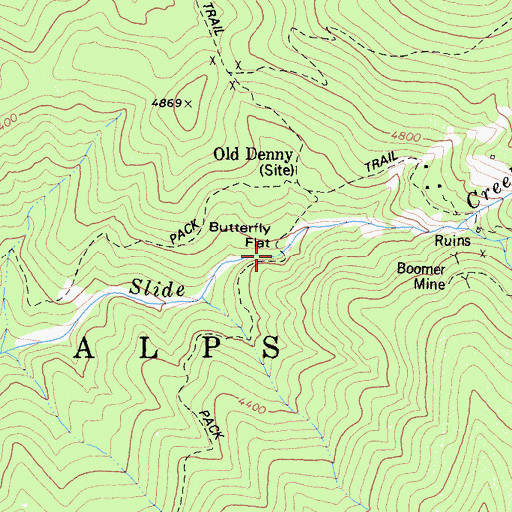 Topographic Map of Butterfly Flat, CA
