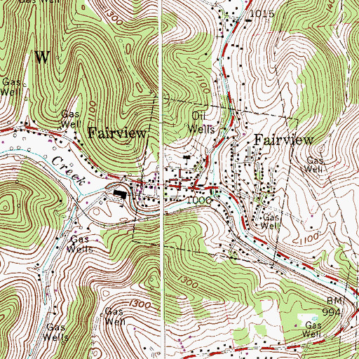 Topographic Map of Fairview Volunteer Fire Company and Emergency Management Service Station 35, WV