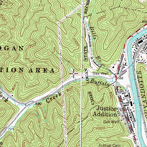 Topographic Map of West Virginia Division of Forestry Logan County Field Office, WV