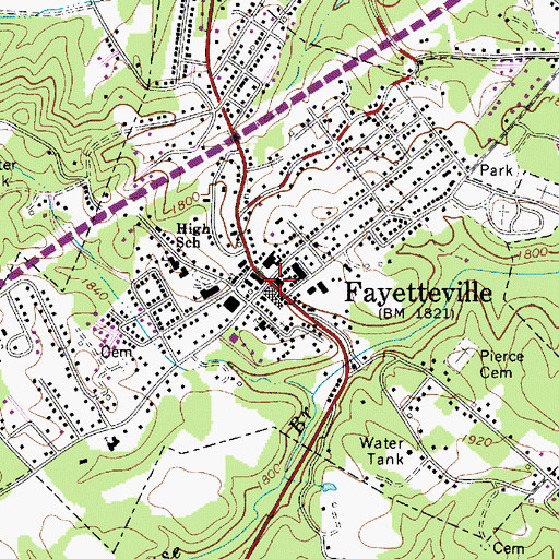 Topographic Map of West Virginia Division of Forestry Fayette County Field Office, WV