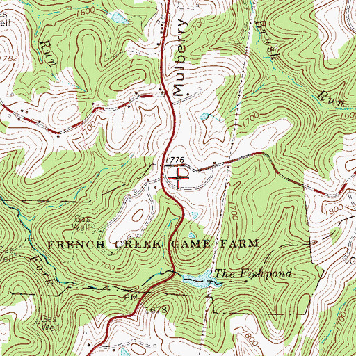 Topographic Map of West Virginia Division of Forestry Upshur County Field Office, WV