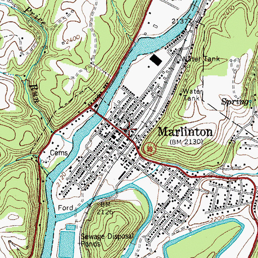 Topographic Map of West Virginia Division of Forestry Pocahontas County Field Office, WV