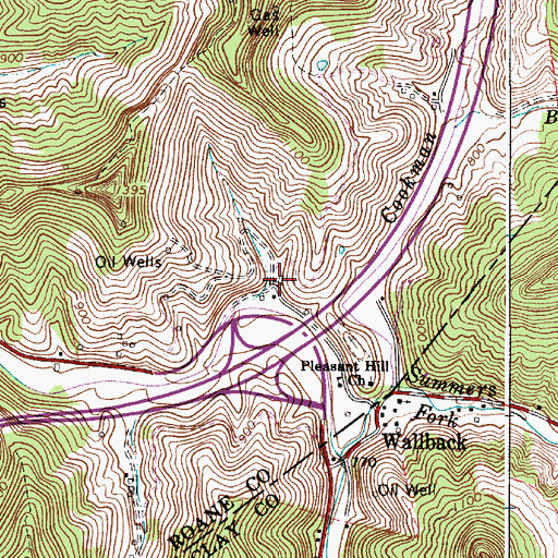 Topographic Map of West Virginia Division of Forestry Roane - Clay County Field Office, WV