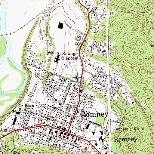 Topographic Map of West Virginia Division of Forestry Romney Field Office, WV