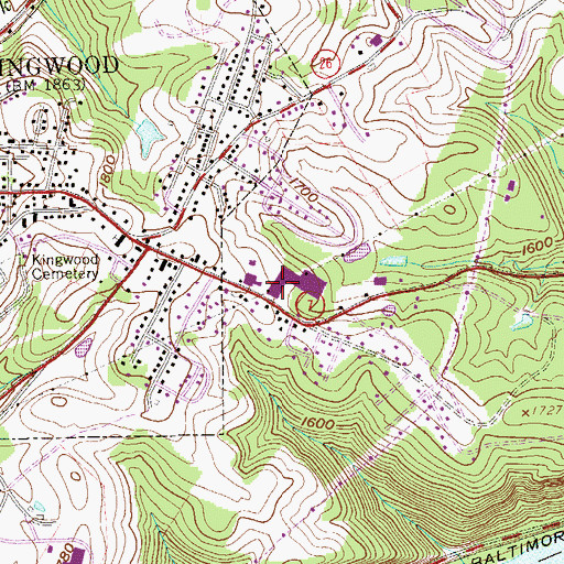 Topographic Map of West Virginia Division of Forestry Preston County Field Office, WV