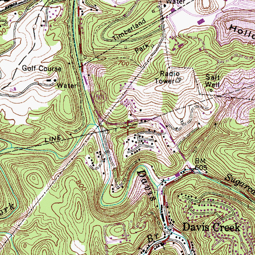 Topographic Map of South Charleston Fire Department Station, WV