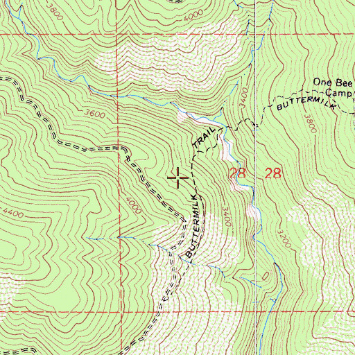 Topographic Map of Buttermilk Trail, CA