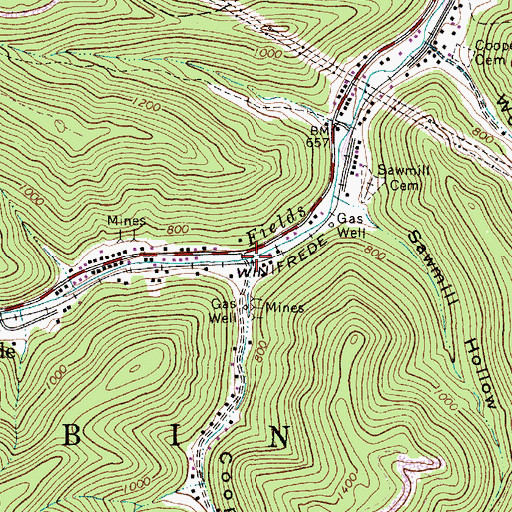 Topographic Map of Chesapeake Volunteer Fire Department Substation, WV