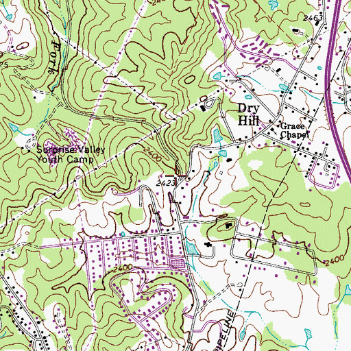 Topographic Map of Bradley - Prosperity Volunteer Fire Department Station 3, WV