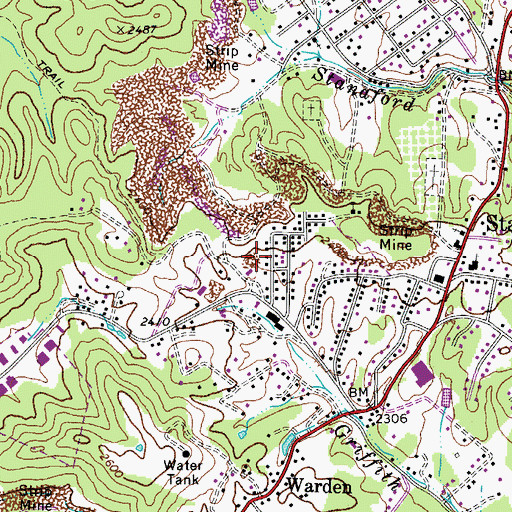 Topographic Map of Bradley - Prosperity Volunteer Fire Department Station 2, WV