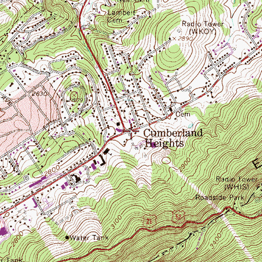 Topographic Map of Bluefield Fire Department Station 3, WV