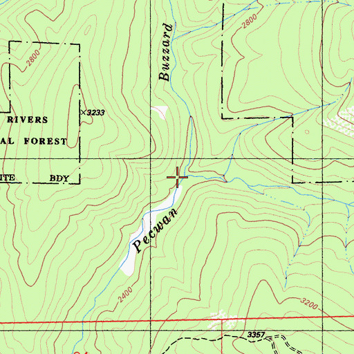 Topographic Map of Buzzard Creek, CA