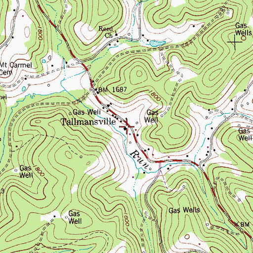 Topographic Map of Washington District Volunteer Fire Department, WV