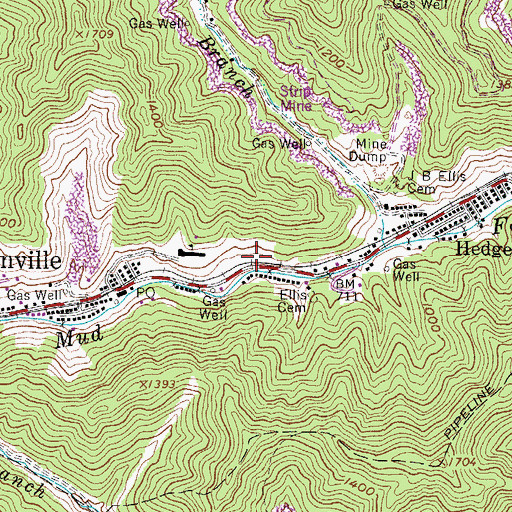 Topographic Map of Verdunville Volunteer Fire Department, WV
