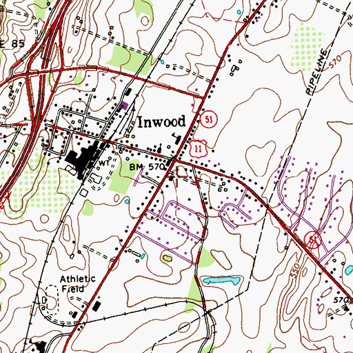 Topographic Map of South Berkeley Volunteer Fire Department, WV