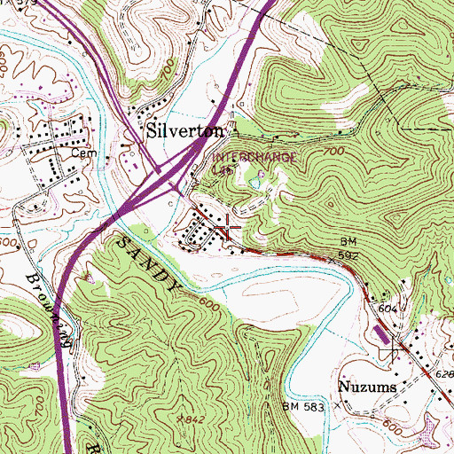 Topographic Map of Silverton Volunteer Fire Department, WV
