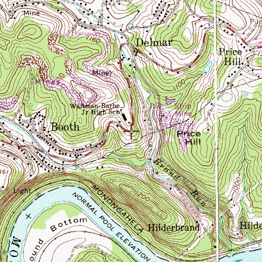 Topographic Map of River Road Volunteer Fire Department, WV