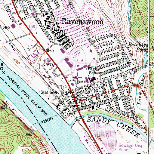 Topographic Map of Ravenswood Volunteer Fire Department, WV