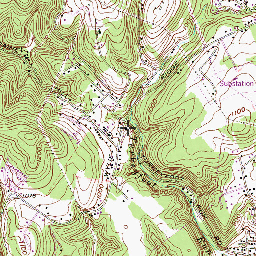 Topographic Map of Oakland District Volunteer Fire Department, WV