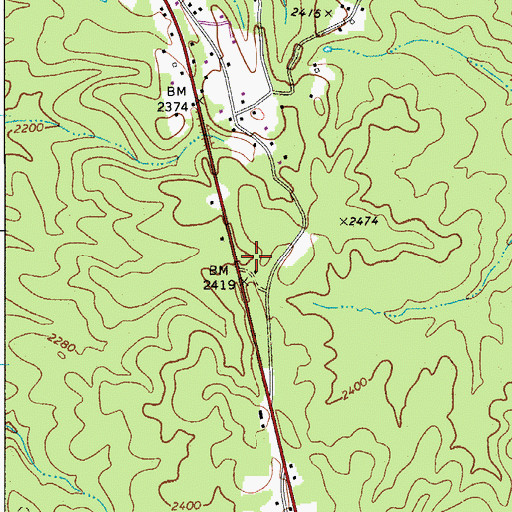 Topographic Map of Nuttall Volunteer Fire Department, WV
