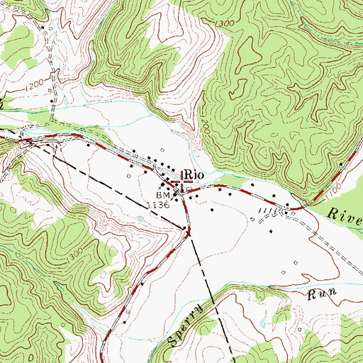 Topographic Map of North River Valley Volunteer Fire Company, WV