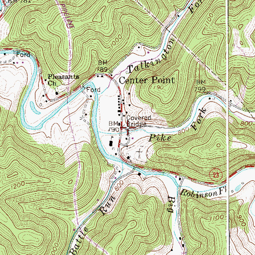 Topographic Map of McClellan Volunteer Fire Department, WV