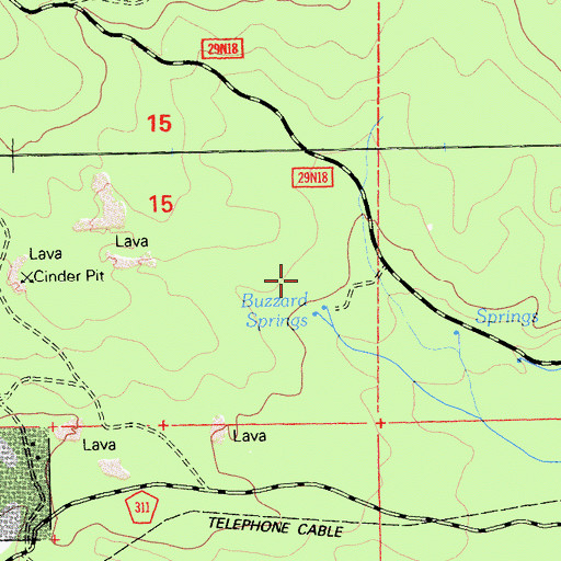 Topographic Map of Buzzard Springs, CA