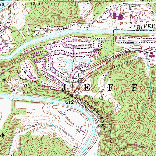 Topographic Map of Lakewood Volunteer Fire Department, WV