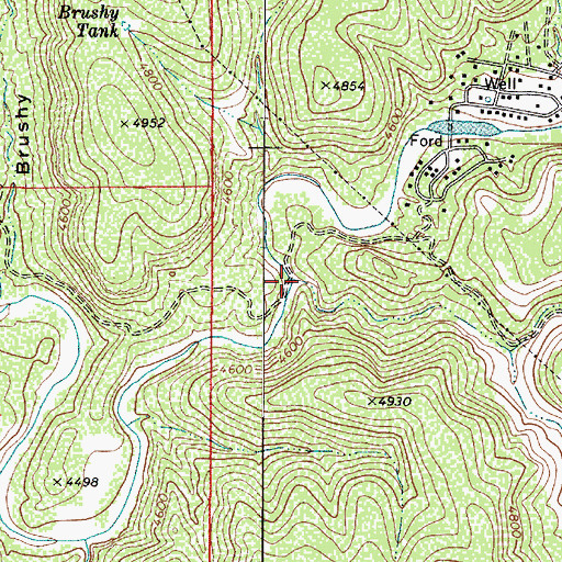 Topographic Map of Ash Creek, AZ