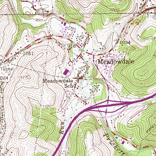 Topographic Map of Winfield District Volunteer Fire Department Main Station, WV