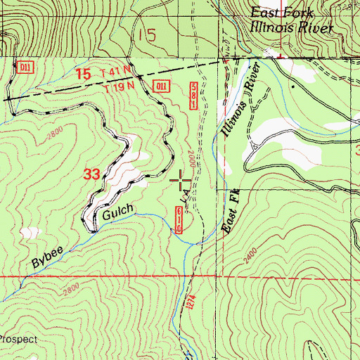 Topographic Map of Bybee Gulch, CA