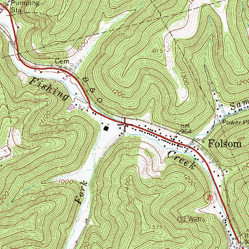 Topographic Map of Folsom Volunteer Fire Department, WV