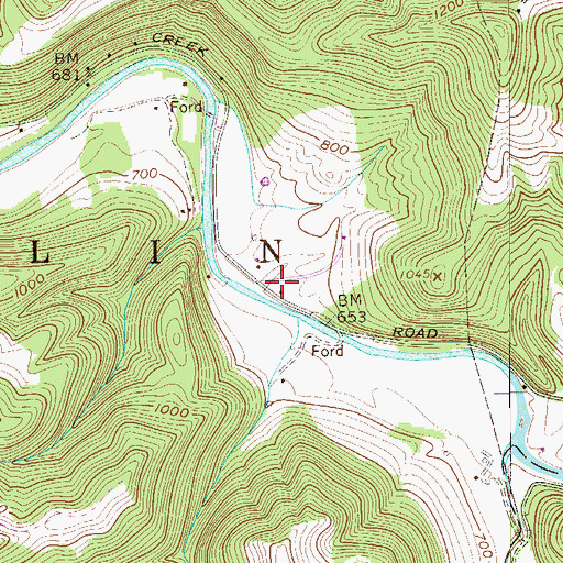Topographic Map of Fish Creek Volunteer Fire Department, WV