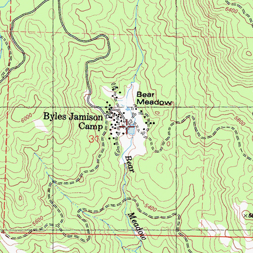 Topographic Map of Byles Johnson Camp, CA