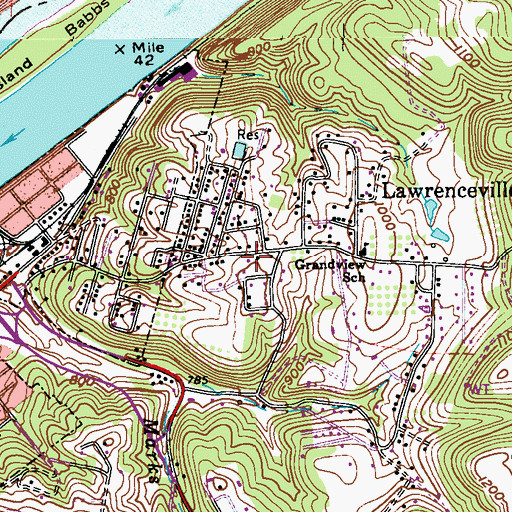 Topographic Map of Lawrenceville Volunteer Fire Department, WV