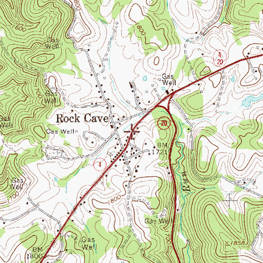Topographic Map of Banks District Volunteer Fire Department, WV