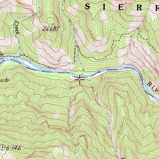 Topographic Map of Cabin Creek, CA