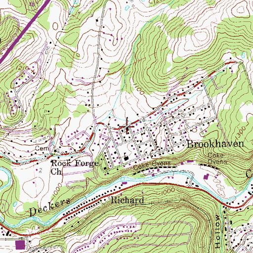 Topographic Map of Brookhaven Volunteer Fire Department Company 12, WV
