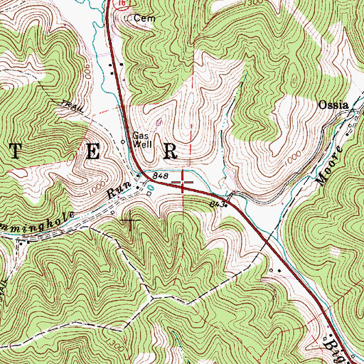 Topographic Map of Big Otter Volunteer Fire Department, WV