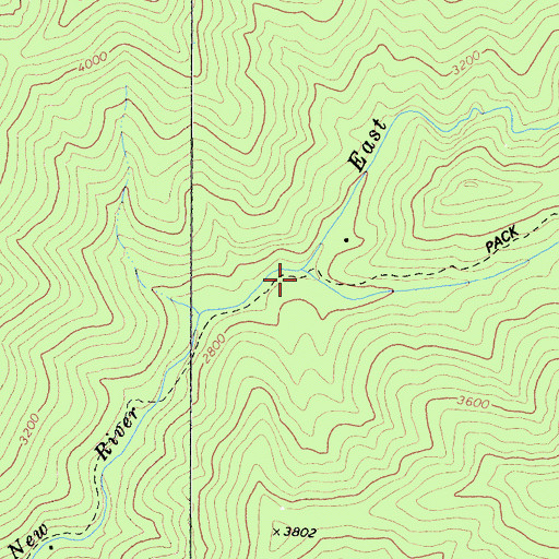 Topographic Map of Cabin Creek, CA