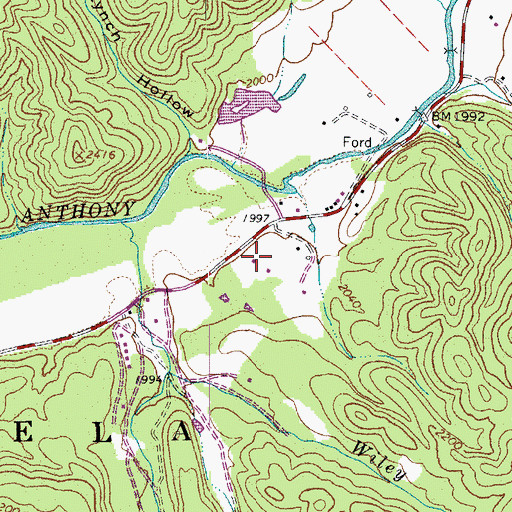 Topographic Map of Anthony Creek Volunteer Fire Department and Rescue Squad, WV