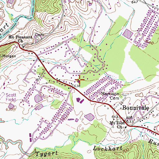 Topographic Map of Mineral Wells Volunteer Fire Department, WV