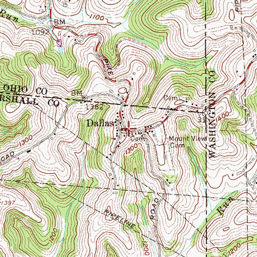 Topographic Map of Dallas Volunteer Fire Department, WV