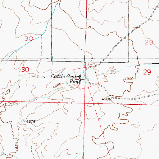 Topographic Map of Cattle Guard Pond, AZ