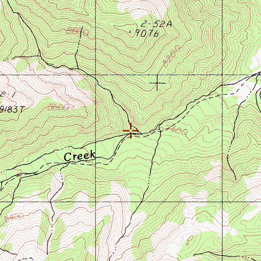 Topographic Map of Cabin Creek, CA