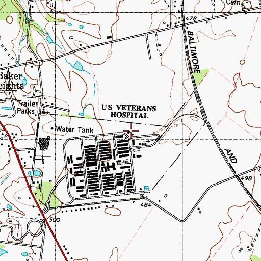 Topographic Map of Veterans Affairs Fire Department Company 80, WV