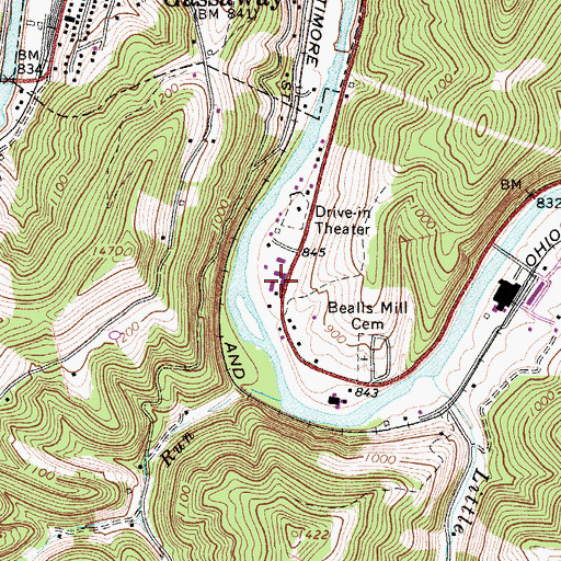 Topographic Map of West Virginia Division of Forestry Braxton County Field Office, WV